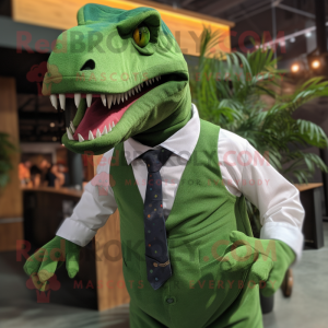 Grøn T Rex maskot kostume...