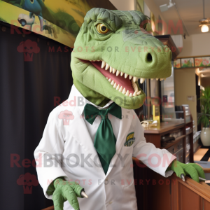 Grøn T Rex maskot kostume...