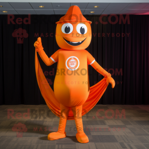 Orange Superhero mascotte...