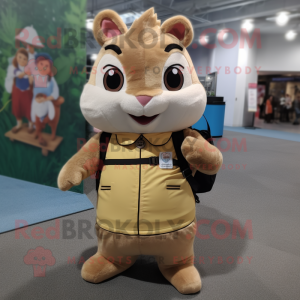 Beige Chipmunk mascotte...