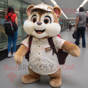 Beige Chipmunk maskot...