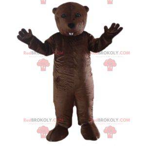Bruine bever knaagdiermarmot mascotte - Redbrokoly.com