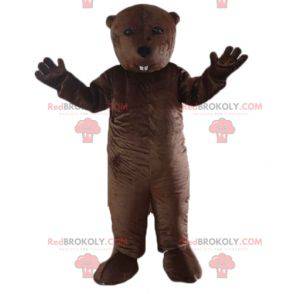 Mascotte de marmotte de castor marron de rongeur -