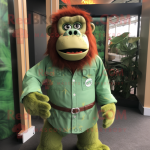 Groene orang-oetan mascotte...
