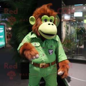 Groene orang-oetan mascotte...