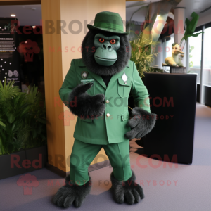 Grøn Gorilla maskot kostume...