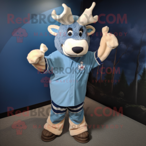 Blue Moose mascotte kostuum...