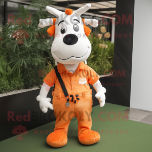 Orange Cow maskot drakt...