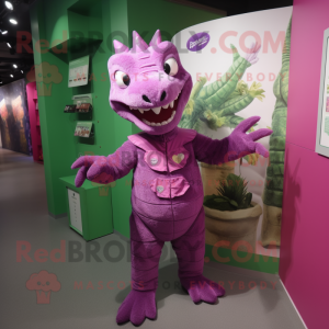 Magenta krokodil mascotte...