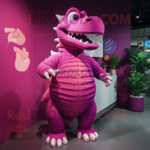 Magenta krokodil mascotte...