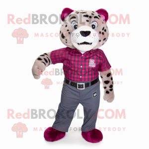 Magenta Leopard mascotte...