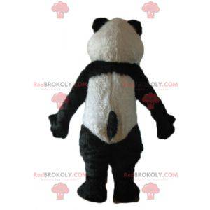 Mascote panda preto e branco todo peludo - Redbrokoly.com