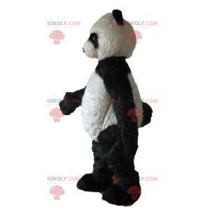 Mascote panda preto e branco todo peludo - Redbrokoly.com