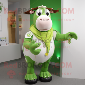 Lime Green Hereford Cow...