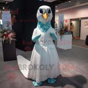 Teal Dove maskot kostume...