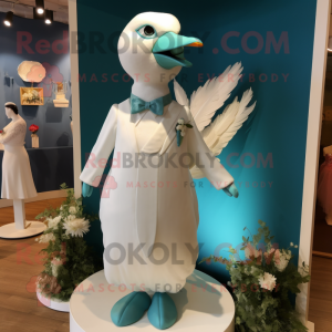 Teal Dove maskot drakt...