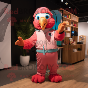 Pink Macaw maskot kostume...