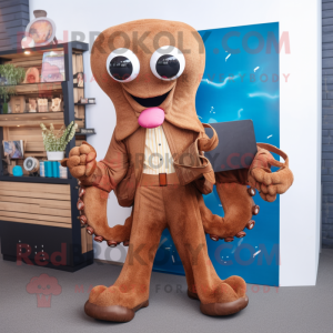 Brown Octopus mascotte...