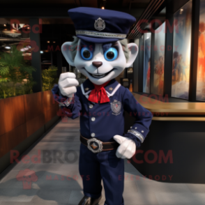 Navy Vampire mascot costume character dressed with a Chinos and Bracelet watches