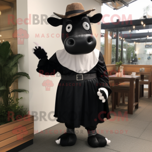 Black Hereford Cow mascotte...