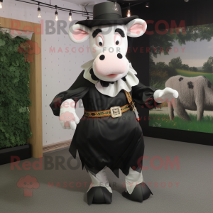 Sort Hereford Cow maskot...