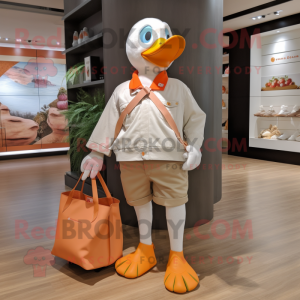 Peach Goose maskot kostume...