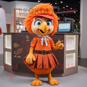 Orange Harpy maskot kostume...