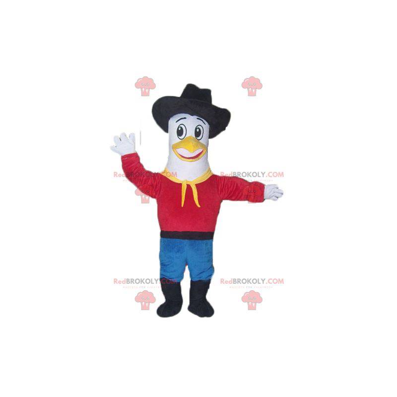 Duif meeuw mascotte in cowboy outfit - Redbrokoly.com