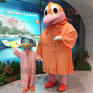 Peach Dolphin maskot kostym...