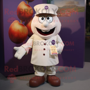 Cream Plum mascotte kostuum...