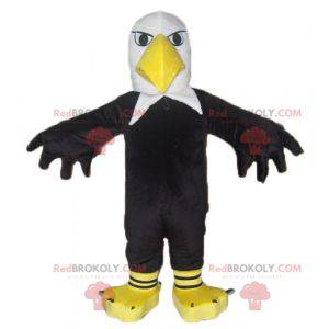 Mascotte d'aigle noir blanc et jaune géant - Redbrokoly.com