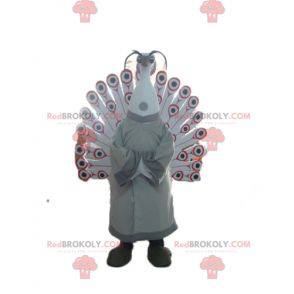 Mascot bastante pavo real beige rojo blanco y negro -