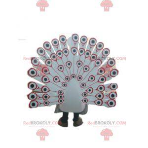 Mascot bastante pavo real beige rojo blanco y negro -