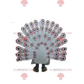 Maskot peacock beige hvit rød og svart - Redbrokoly.com