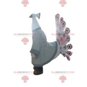 Maskot peacock beige hvit rød og svart - Redbrokoly.com
