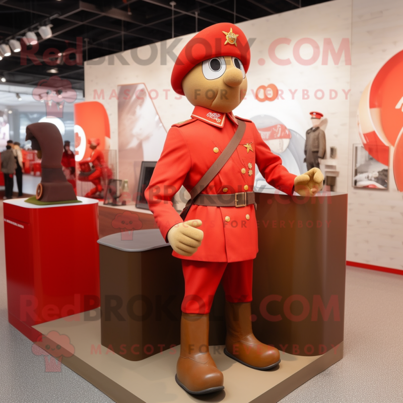 Red Army Soldier mascot costume character dressed with a Leggings and Brooches