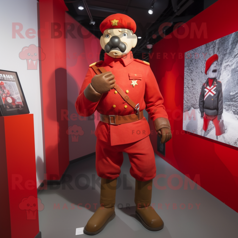 Red Army Soldier mascot costume character dressed with a Leggings and Brooches Red Army Soldier mascot costume character dressed with a Leggings and Brooches