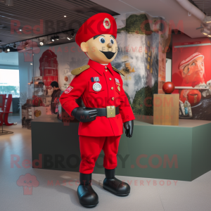 Red Army Soldier mascot costume character dressed with a Leggings and Brooches