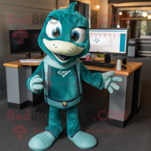 Teal Computer mascotte...