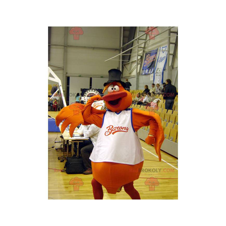 Mascotte de bonhomme d'oiseau orange - Redbrokoly.com