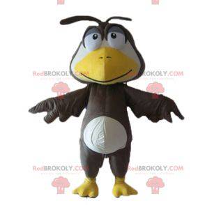 Grande mascotte uccello nero bianco e giallo - Redbrokoly.com