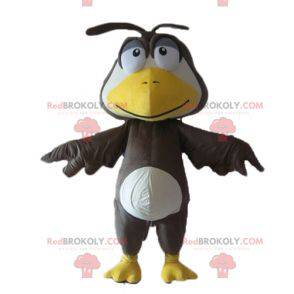 Mascotte grote zwart-wit en geel babyvogel - Redbrokoly.com