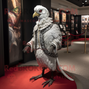 Silver Pheasant mascot costume character dressed with a Jacket and Cummerbunds