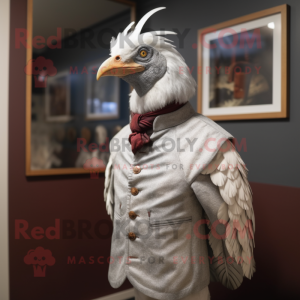 Silver Pheasant mascot costume character dressed with a Jacket and Cummerbunds