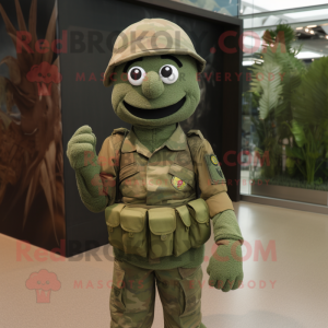 Olive Army Soldier mascotte...