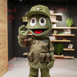 Olive Army Soldier mascotte...