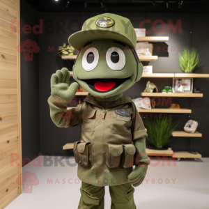 Olive Army Soldier maskot...