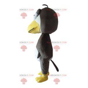 Grande mascotte uccello nero bianco e giallo - Redbrokoly.com