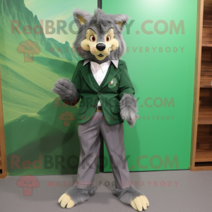 Green Wolf maskot kostume...