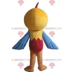 Mascotte gallina pulcino giallo blu e rosso - Redbrokoly.com